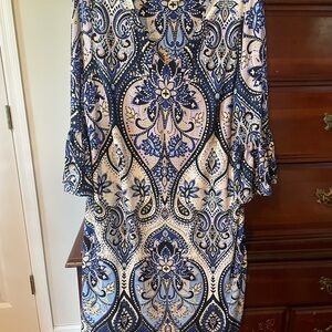 Elegant Blue Paisley Dress chicos 2
